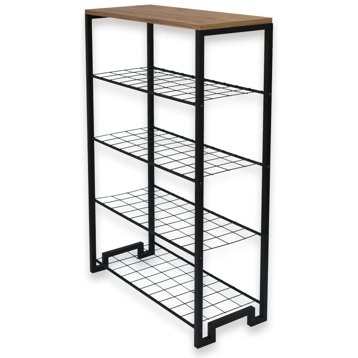 Scarpiere > Dmora Scarpiera 5 Ripiani 4 Vani 30x109x72h cm, Installazione a Terra - Enomondo Nero Rovere