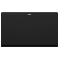 Scarpiera Nero un Ripiano Un'anta 70.3x16.55x41.8h cm, 2 Vani - Loveno
