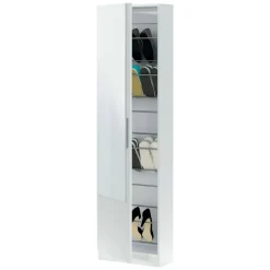 Scarpiera 16 paia bianca 50x180h cm 1 anta specchio - Euro