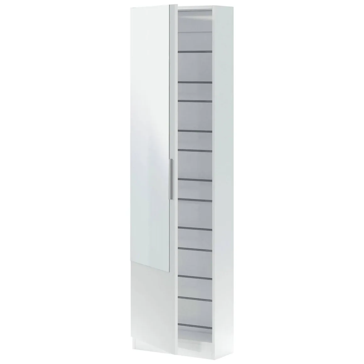 Scarpiera 16 paia bianca 50x180h cm 1 anta specchio - Euro