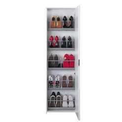 Bagno|Scarpiere > Dmora Scarpiera 10 paia bianca 50x178h cm con specchio - Amonature Bianco