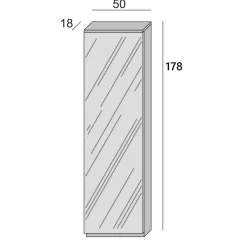 Bagno|Scarpiere > Dmora Scarpiera 10 paia bianca 50x178h cm con specchio - Amonature Bianco