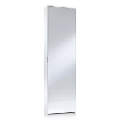 Bagno|Scarpiere > Dmora Scarpiera 10 paia bianca 50x178h cm con specchio - Amonature Bianco