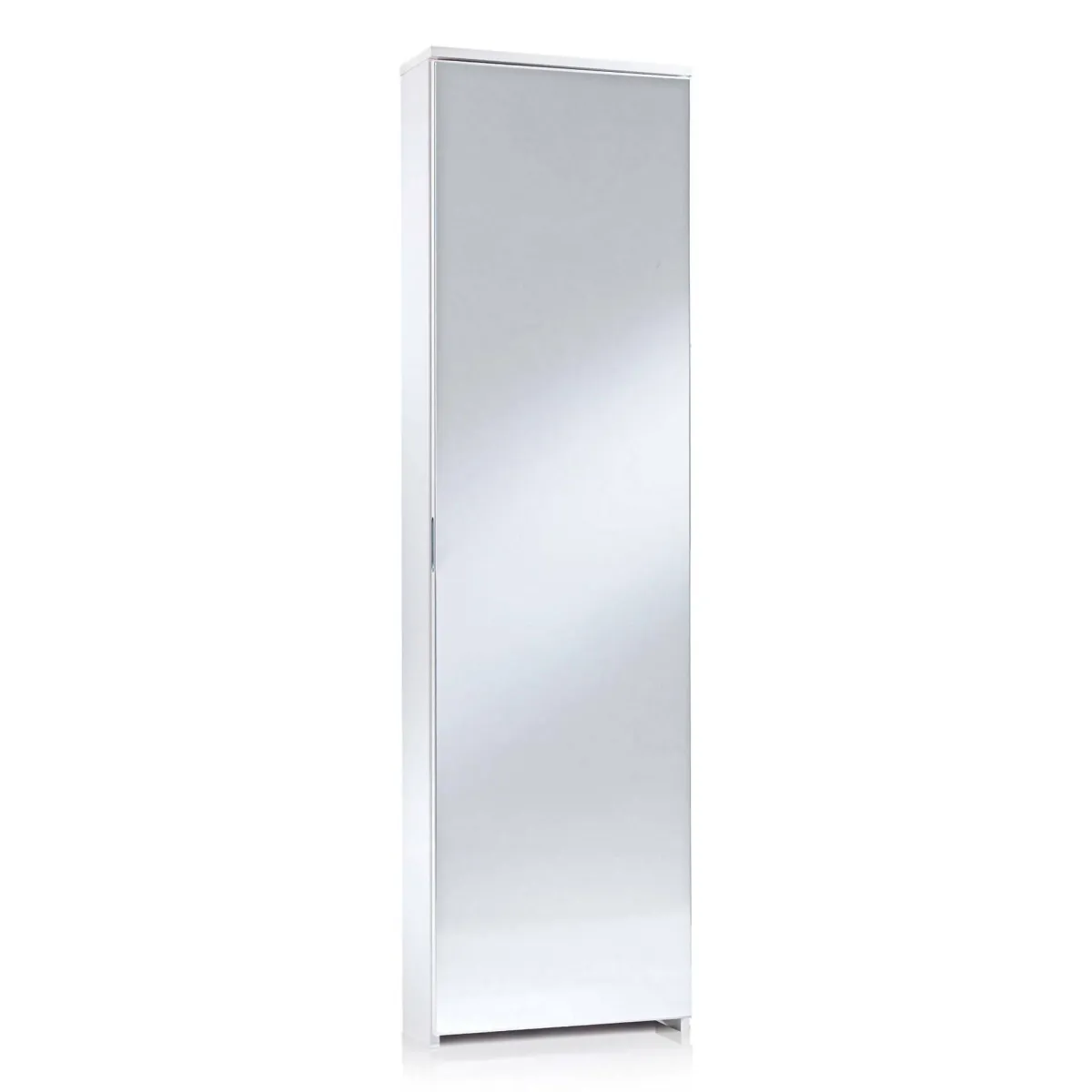 Bagno|Scarpiere > Dmora Scarpiera 10 paia bianca 50x178h cm con specchio - Amonature Bianco