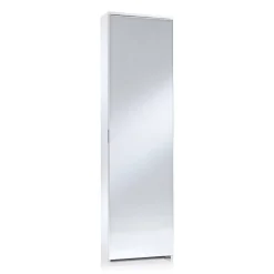 Bagno|Scarpiere > Dmora Scarpiera 10 paia bianca 50x178h cm con specchio - Amonature Bianco