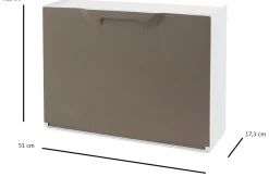 Bagno|Scarpiere > Dmora Scarpiera 6 paia tortora 51x40h cm - Avon Grigio Tortora