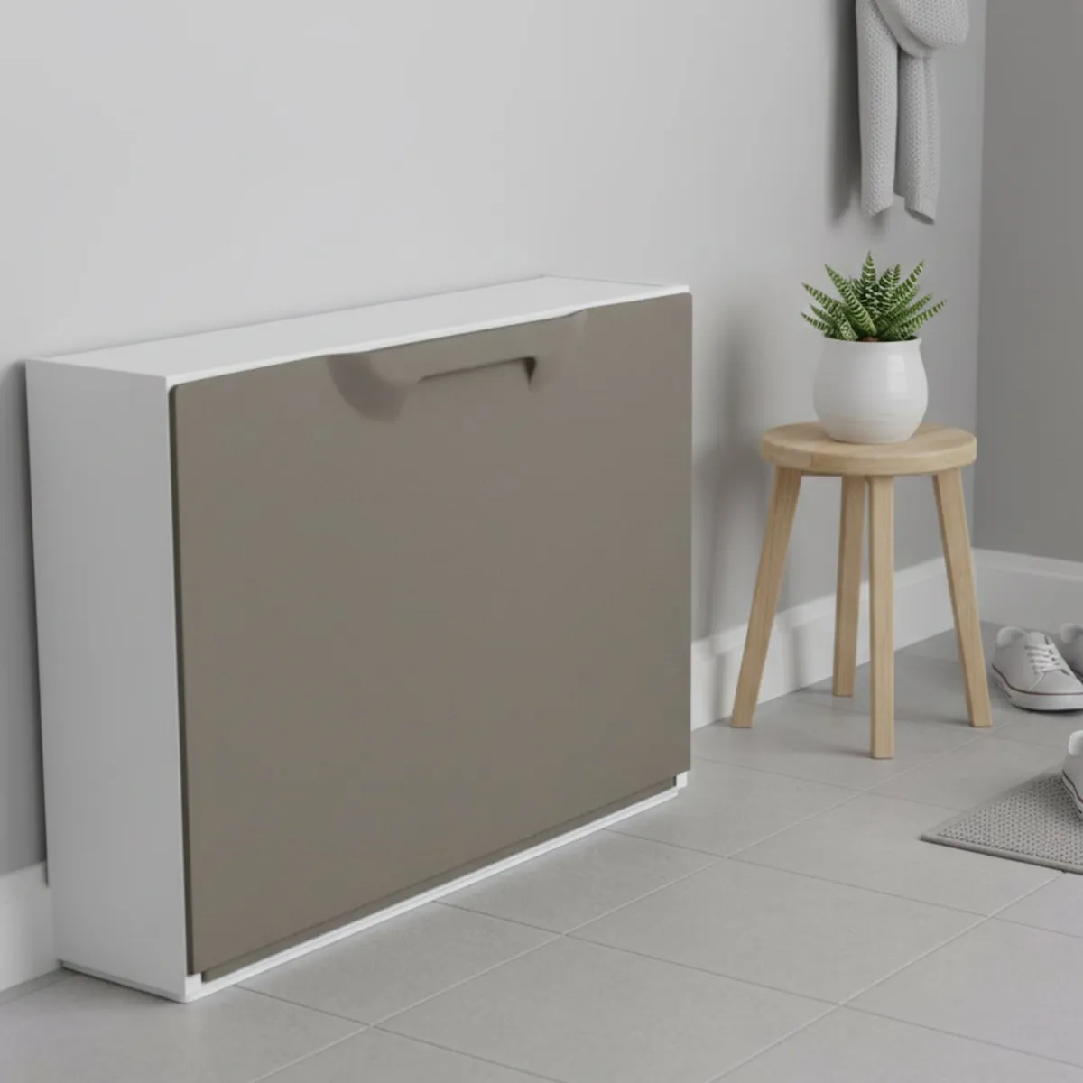 Bagno|Scarpiere > Dmora Scarpiera 6 paia tortora 51x40h cm - Avon Grigio Tortora