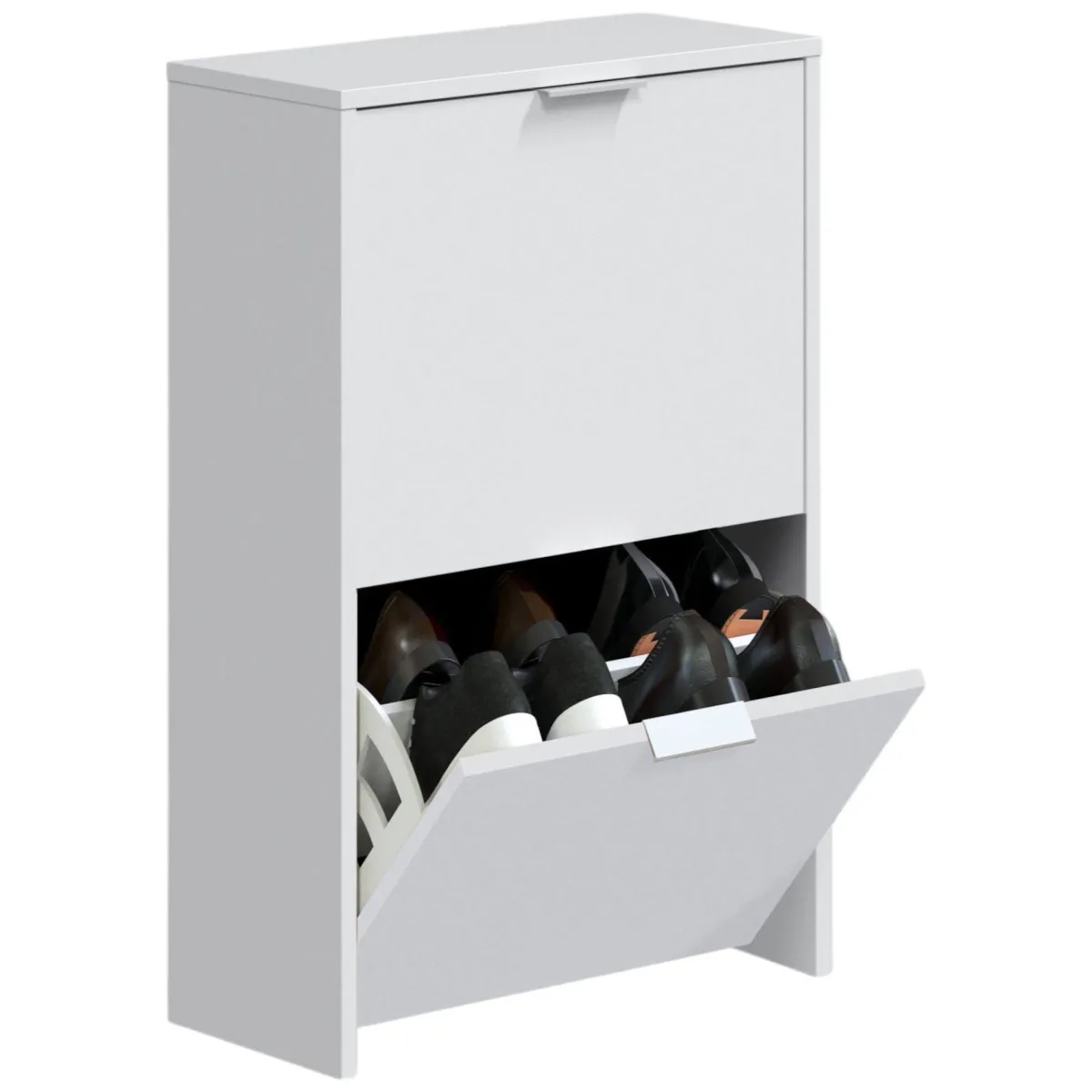 Bagno|Scarpiere > Dmora Scarpiera salvaspazio 2 ante bianca 50x75h cm - Arafat Bianco
