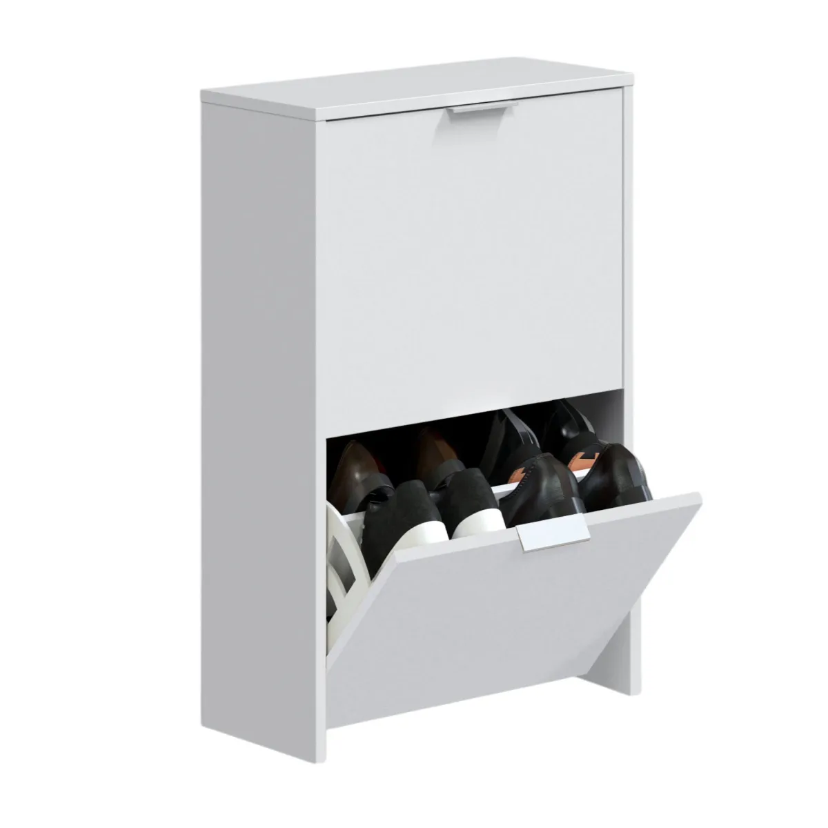 Bagno|Scarpiere > Dmora Scarpiera salvaspazio 2 ante bianca 50x75h cm - Arafat Bianco