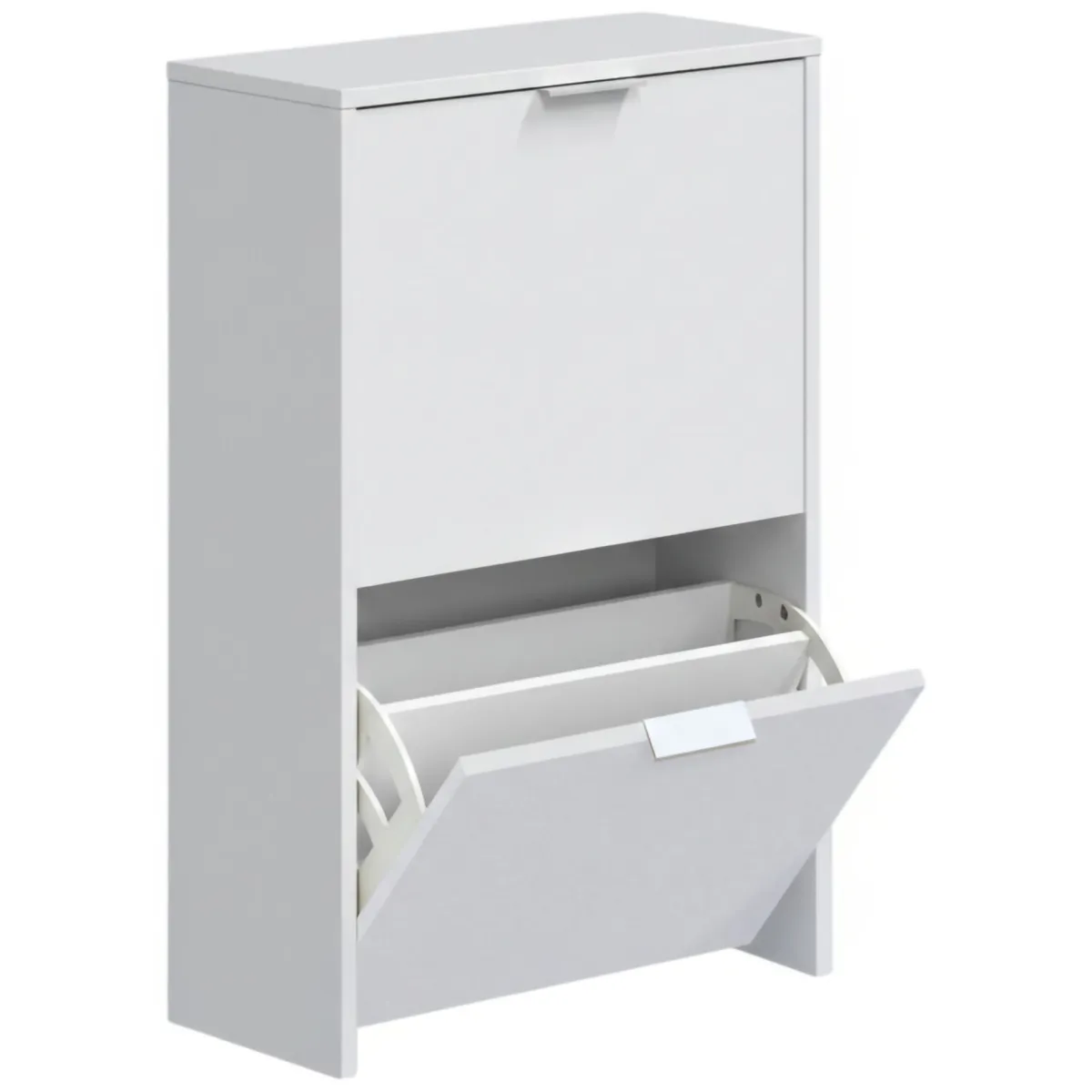 Bagno|Scarpiere > Dmora Scarpiera salvaspazio 2 ante bianca 50x75h cm - Arafat Bianco