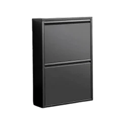 Scarpiera salvaspazio minimal nera 50x71h cm in metallo - Igina