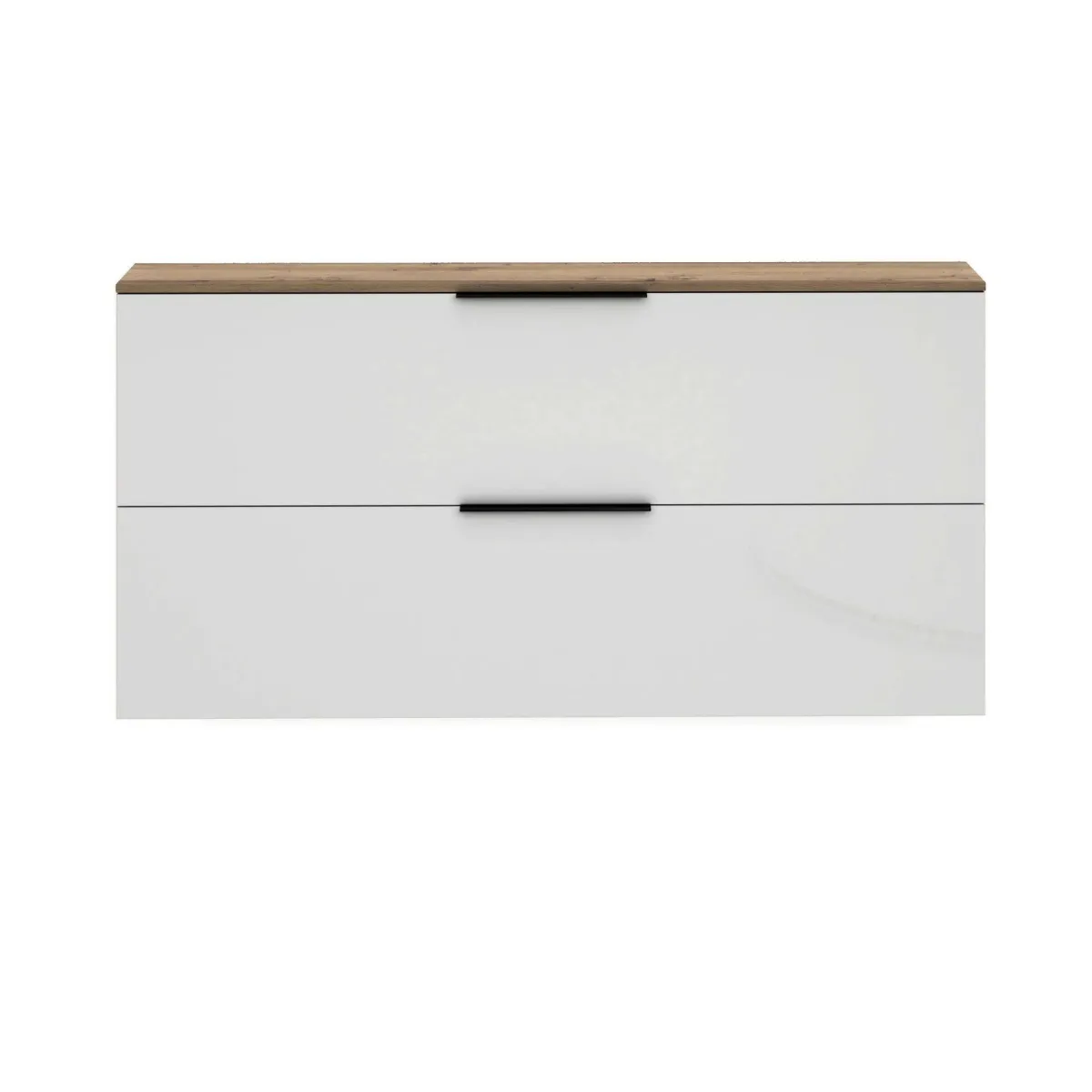 Scarpiere > Dmora Scarpiera sospesa 2 ante bianca lucida e rovere 160x80h cm - Achiko Marrone Rovere, Bianco Lucido