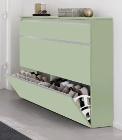 Scarpiera Verde 9 Ripiani 16 Paia 120x26.5x108h cm, 9 Vani - Marconi