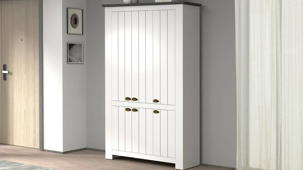 Scarpiera XXL 6 ante ardesia 114x200h cm - Apricena