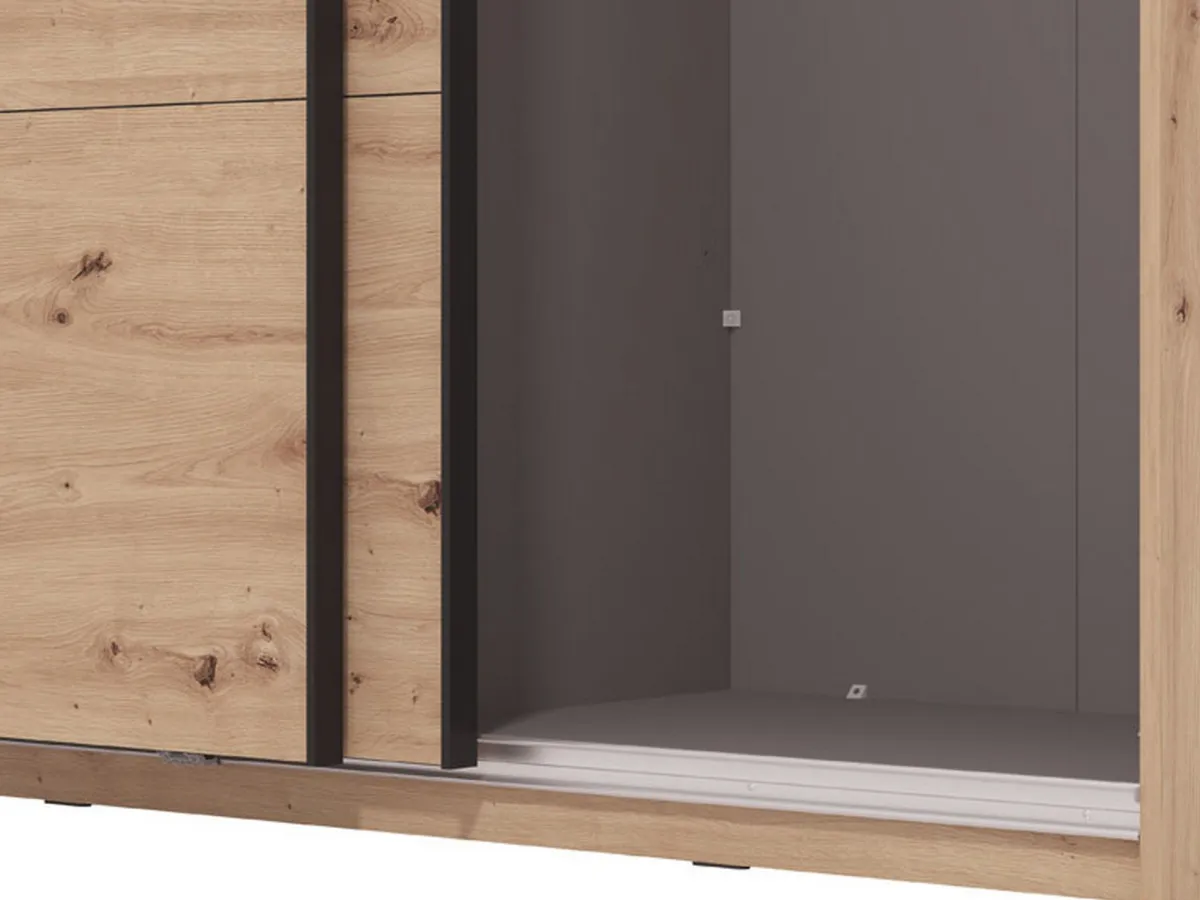 Altri Guardaroba > Dmora Scopri il Guardaroba Grande per la tua Camera da Letto Nero, Marrone Rovere Nodi
