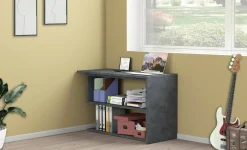 Ufficio|Camera Da Letto > Dmora Scrivania angolare antracite 120x50cm - Topazio Nero Antracite