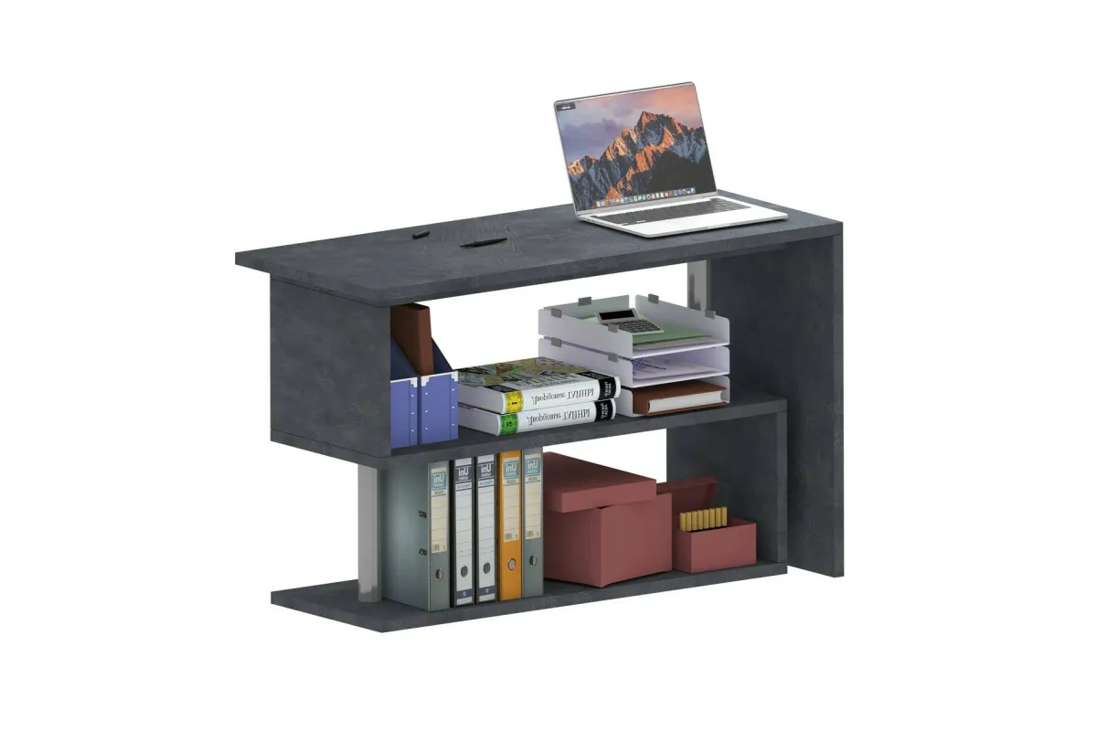 Ufficio|Camera Da Letto > Dmora Scrivania angolare antracite 120x50cm - Topazio Nero Antracite