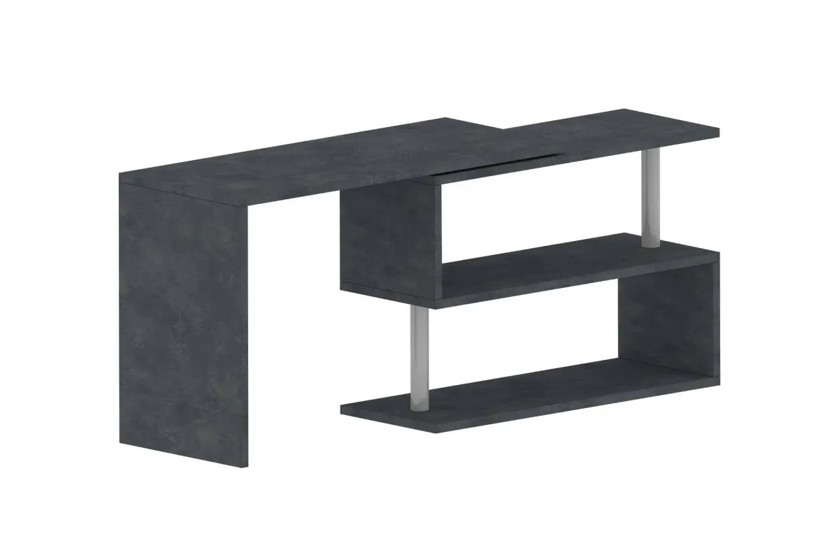 Ufficio|Camera Da Letto > Dmora Scrivania angolare antracite 120x50cm - Topazio Nero Antracite