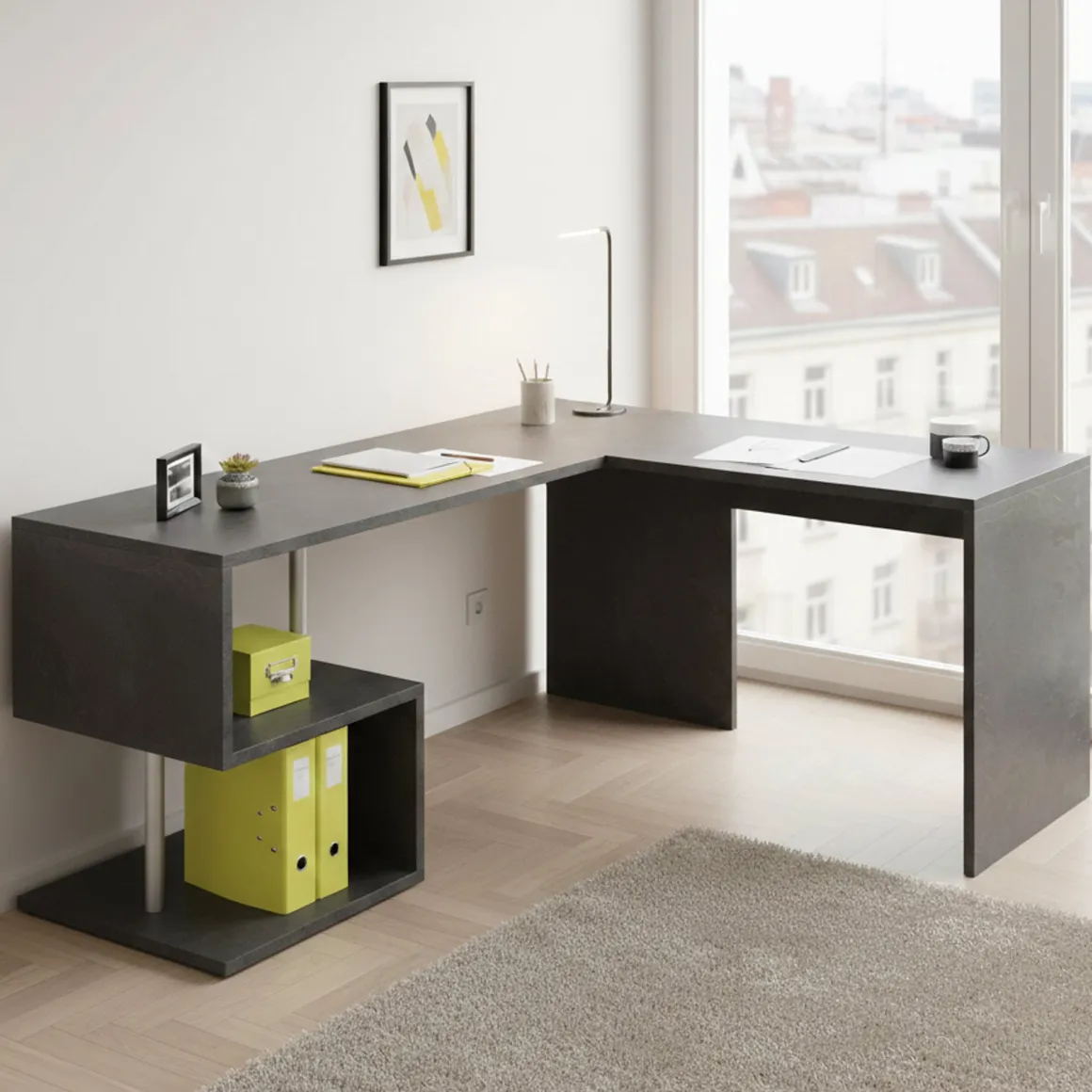 Scrivania angolare ardesia 160x60cm - Annibi