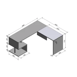 Scrivania angolare ardesia 160x60cm - Annibi