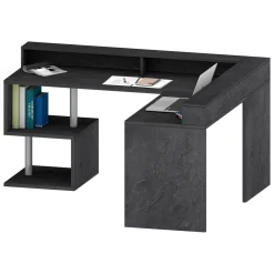 Scrivania angolare ardesia 180x93cm con porta pc - Auletta