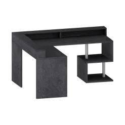 Ufficio|Camera Da Letto > Dmora Scrivania angolare ardesia 180x93cm con supporto computer - Adelma Grigio Ardesia