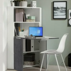 Scrivania angolare ardesia 70x57cm con libreria - Akiro