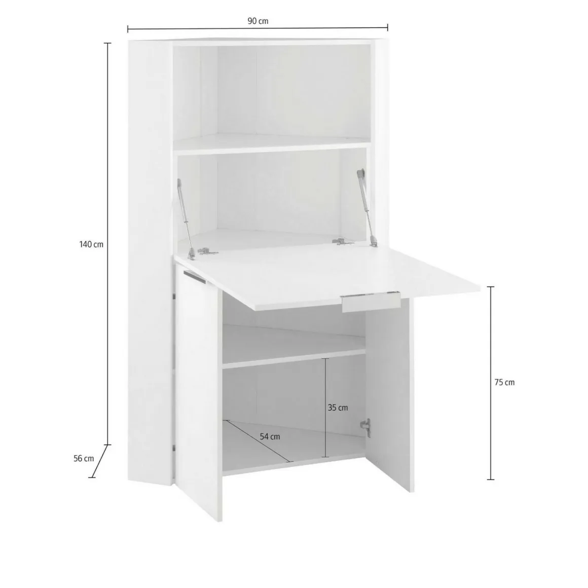 Scrivania angolare ardesia 70x57cm con libreria - Akiro