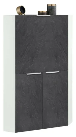 Scrivania angolare ardesia 70x57cm con libreria - Akiro