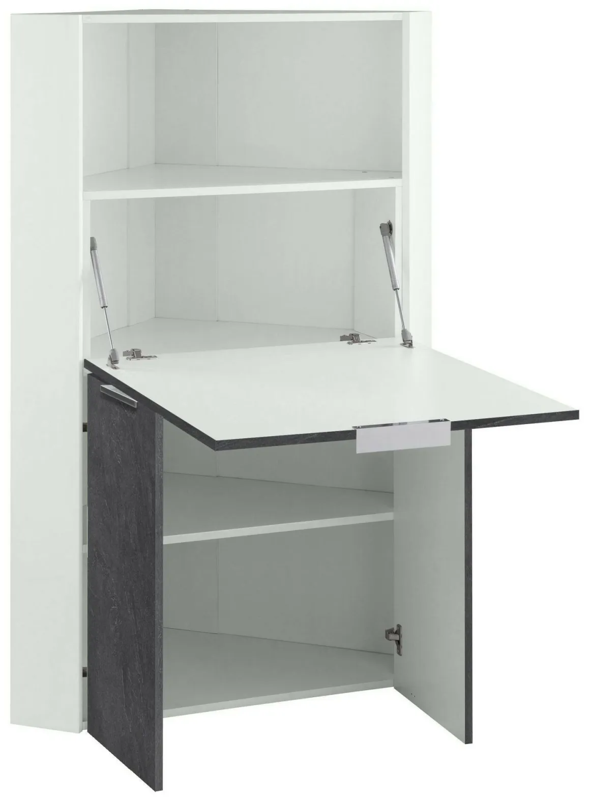 Scrivania angolare ardesia 70x57cm con libreria - Akiro