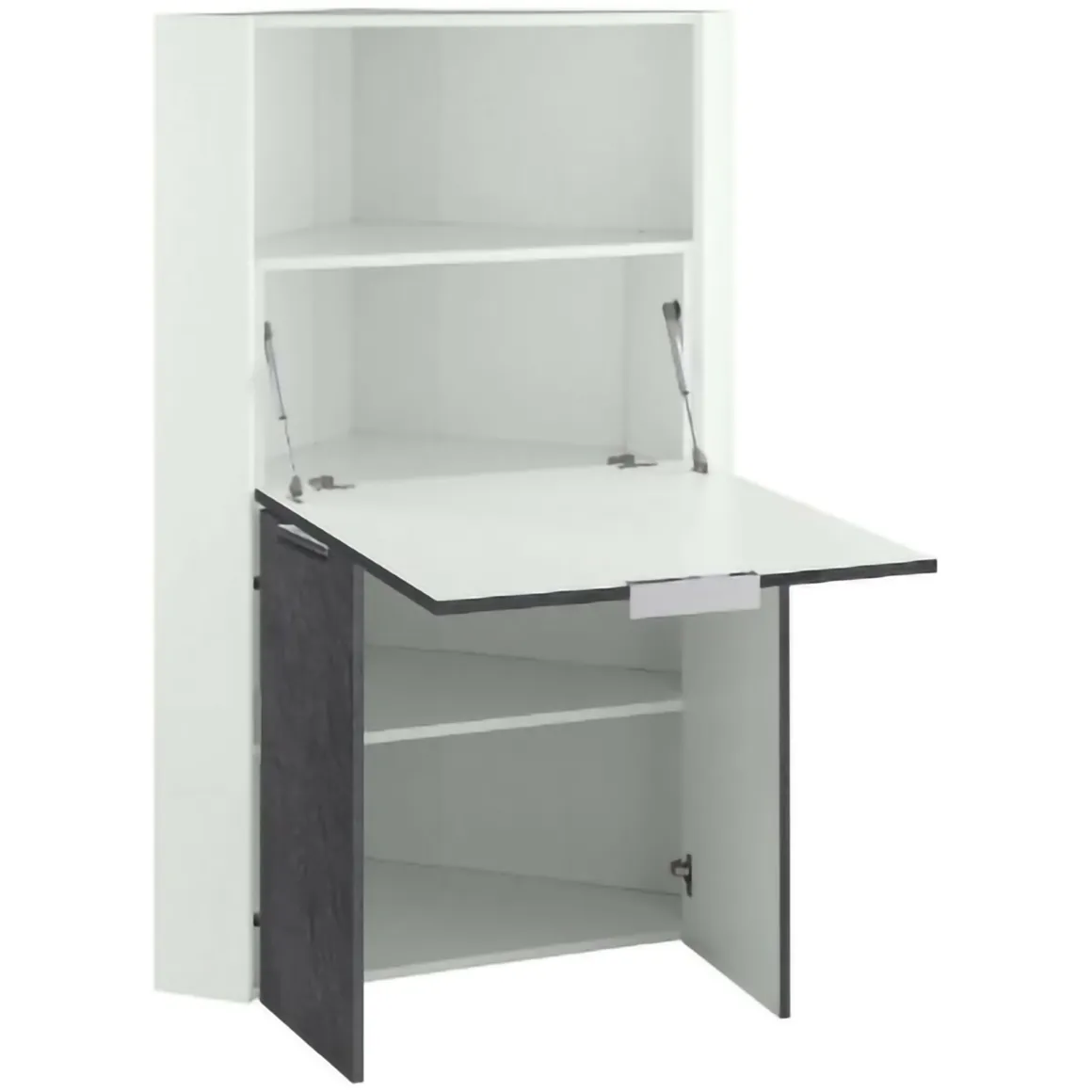 Scrivania angolare ardesia 70x57cm con libreria - Akiro