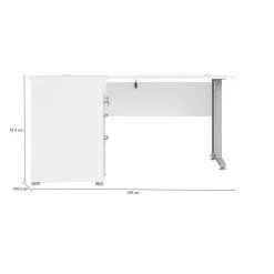 Scrivanie > Dmora Scrivania angolare bianca e grigia 159x150cm in legno - Estongch Grigio, Bianco