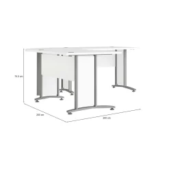 Scrivania angolare bianca e grigia 200x200cm - Heling
