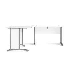 Scrivania angolare bianca e grigia 200x200cm - Heling