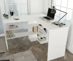 Ufficio|Camera Da Letto > Dmora Scrivania angolare bianca 120x78cm - Aksel Bianco