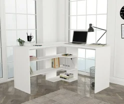 Ufficio|Camera Da Letto > Dmora Scrivania angolare bianca 120x78cm - Aksel Bianco