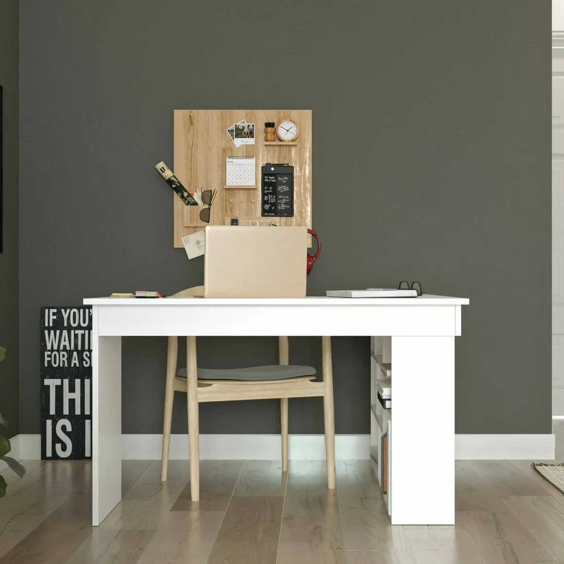 Scrivania angolare bianca 129x120cm - Altin