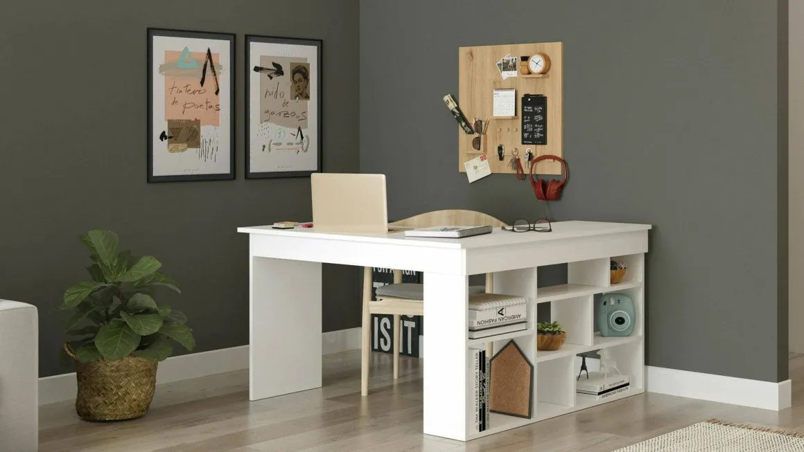 Scrivania angolare bianca 129x120cm - Altin