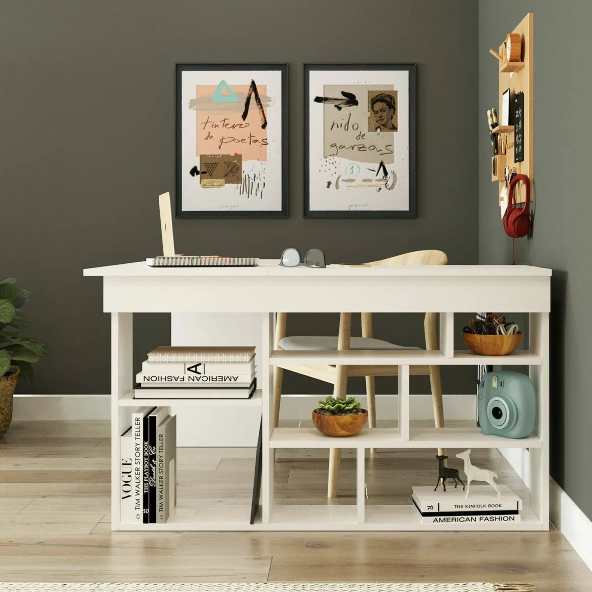 Scrivania angolare bianca 129x120cm - Altin