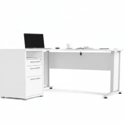 Scrivania angolare bianca 159x150cm da ufficio - Alfango