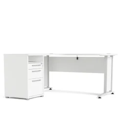 Scrivania angolare bianca 159x150cm da ufficio - Alfango