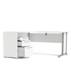 Scrivania angolare bianca 159x150cm da ufficio - Alfango