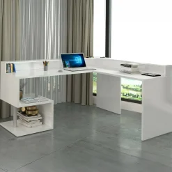 Scrivania angolare bianca 180x93cm con porta pc - Auletta