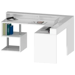 Scrivania angolare bianca 180x93cm con porta pc - Auletta