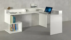 Scrivania angolare bianca 180x93cm con porta pc - Auletta