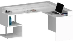 Scrivania angolare bianca 180x93cm con porta pc - Auletta