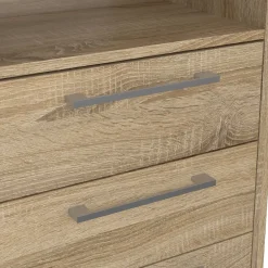 Scrivania angolare grigia e quercia 159x150cm in legno - Estong