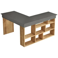Scrivania angolare quercia e nera 129x120cm - Altin