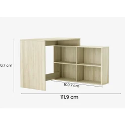 Scrivania angolare rovere e bianca 111x100cm - Kyarr