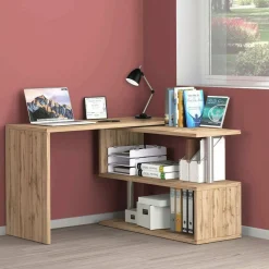 Ufficio|Camera Da Letto > Dmora Scrivania angolare rovere 120x50cm - Topazio Marrone Rovere